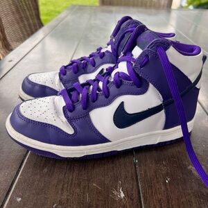 Nike Dunks High-Top Sneakers - Purple and White